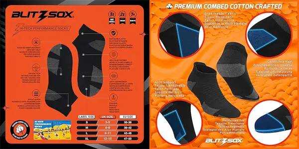 Pack de 6 pares de calcetines deportivos BLITZSOX para hombre