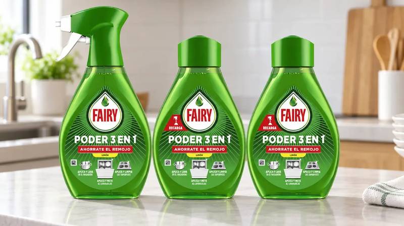 Pack de 3 sprays Fairy Poder Sin Remojo limón de 500 ml