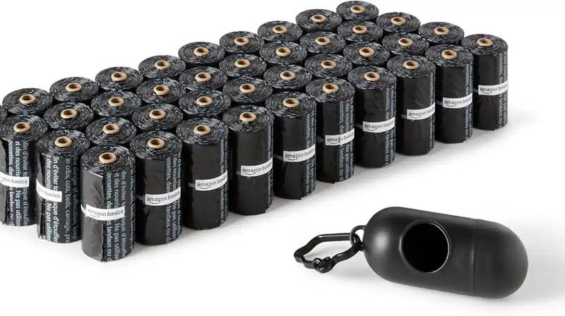 Pack de 600 bolsas Amazon Basics para perros con dispensador y clip