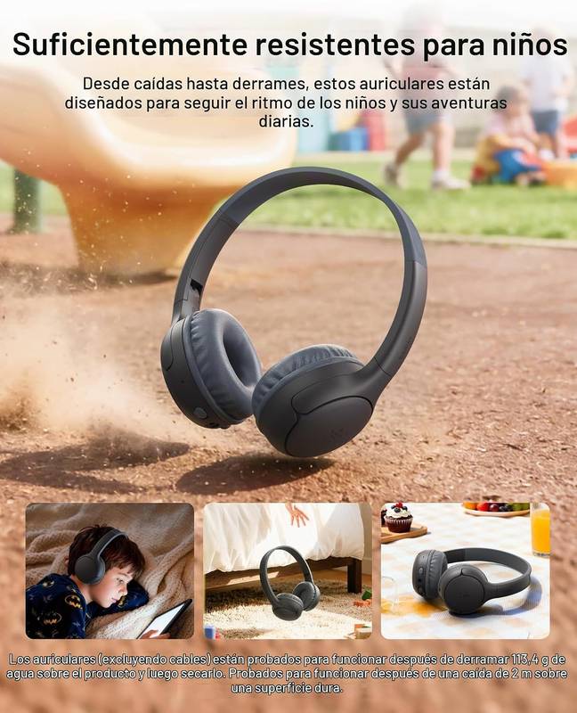 Auriculares Belkin SoundForm Mini 2 para niños con límite de 85 dB