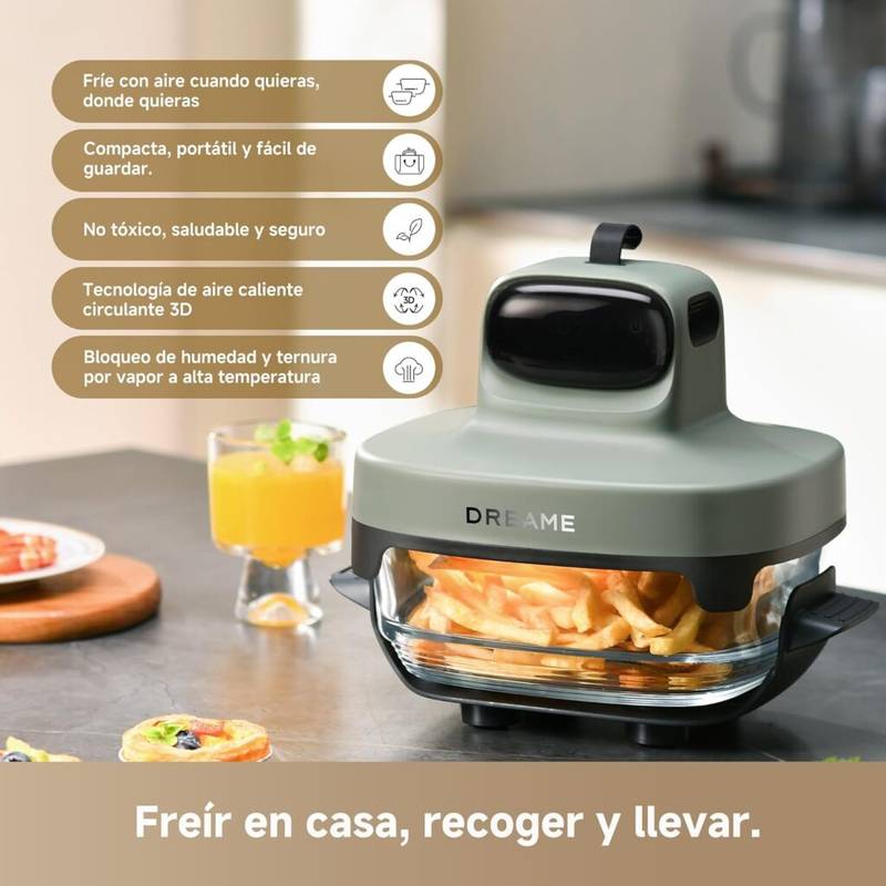 Freidora de aire Dreame Tasti de vidrio con fiambrera portátil