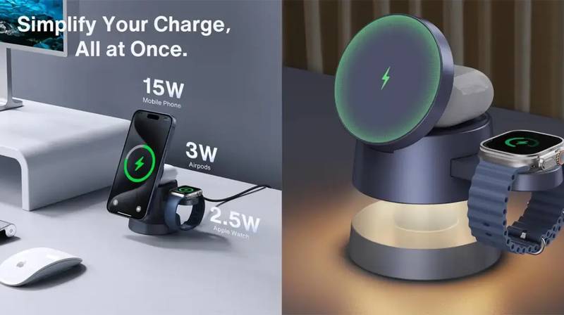 Cargador Ivanky 3 en 1 para iPhone, AirPods y Apple Watch