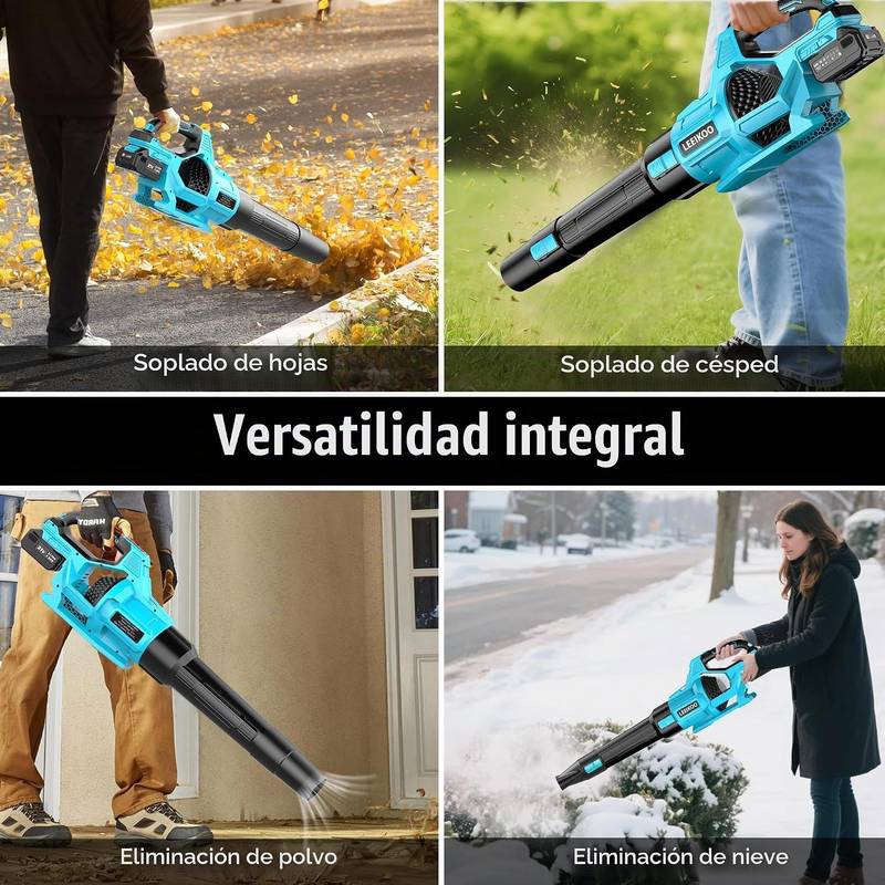 Soplador de hojas a batería LEEIKOO con dos baterías