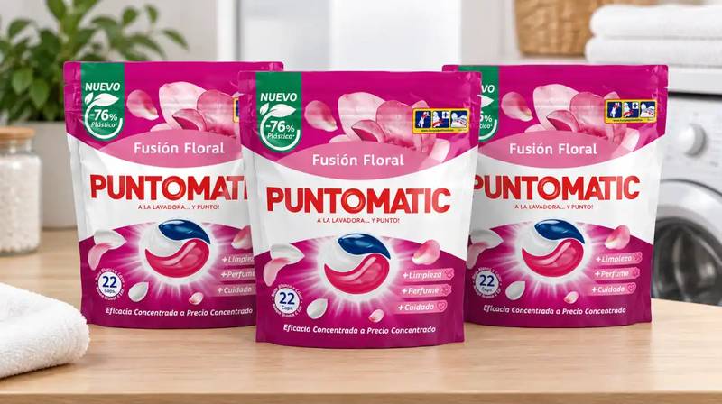 Pack de 66 cápsulas de detergente Puntomatic Tricámara Floral