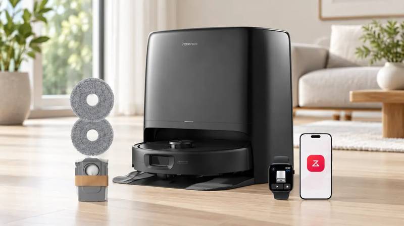 Robot aspirador Roborock Qrevo 2 Pro con su estación