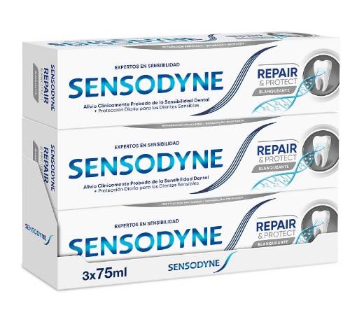 Pack de 3 tubos de pasta Sensodyne Repair & Protect Blanqueante