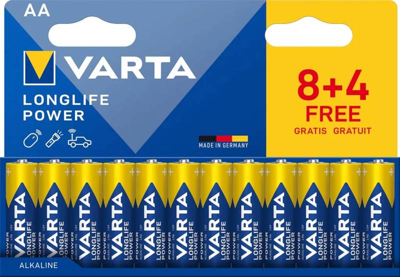 Pack de 12 pilas alcalinas Varta Longlife Power AA