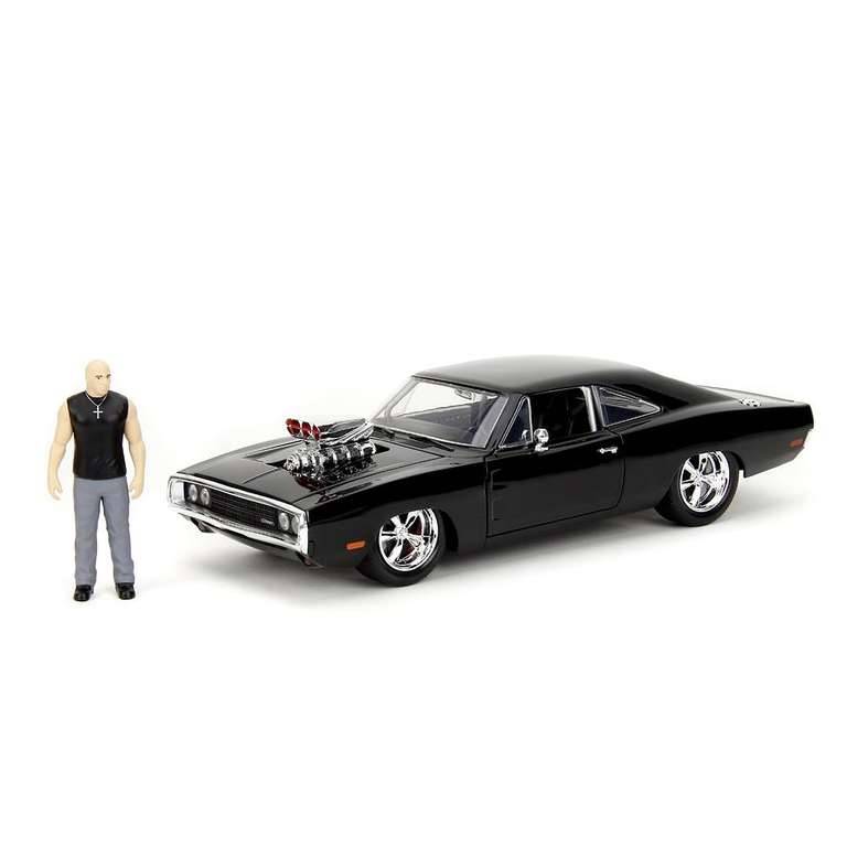 Coche Dodge Charger 1970 de Jada Toys a escala 1:24 con la figura de Dom Toretto