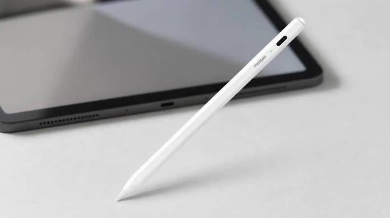 Lápiz óptico Metapen Air8 para iPad en color blanco