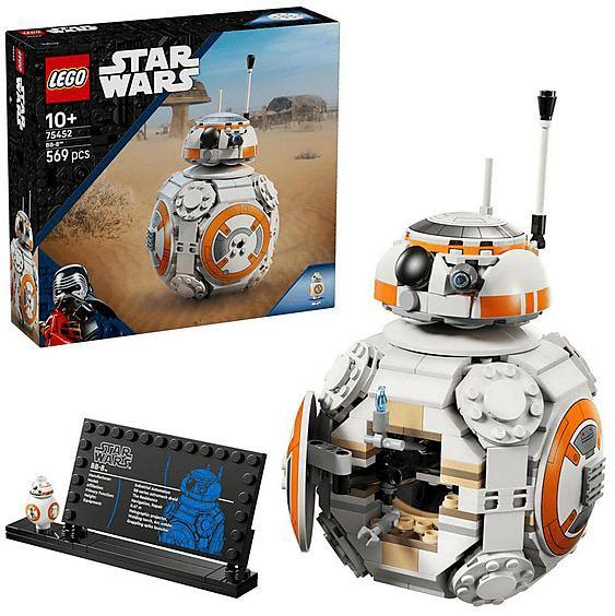 Caja y droide montado del set LEGO Star Wars 75452 BB-8, 569 piezas