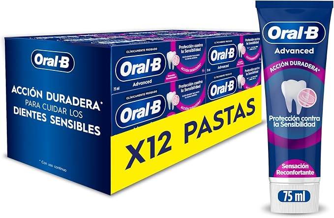 Pack de 12 tubos de pasta de dientes Oral-B Advanced de 75 ml
