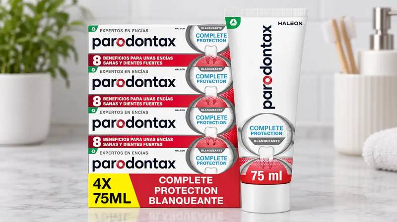 Pack de 4 tubos de pasta dentífrica Parodontax Complete Protection Blanqueante de 75 ml