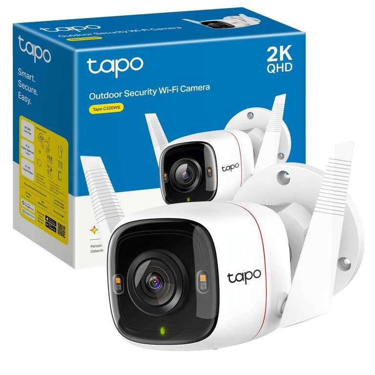 Cámara de vigilancia exterior TP-Link Tapo C320WS blanca con su caja